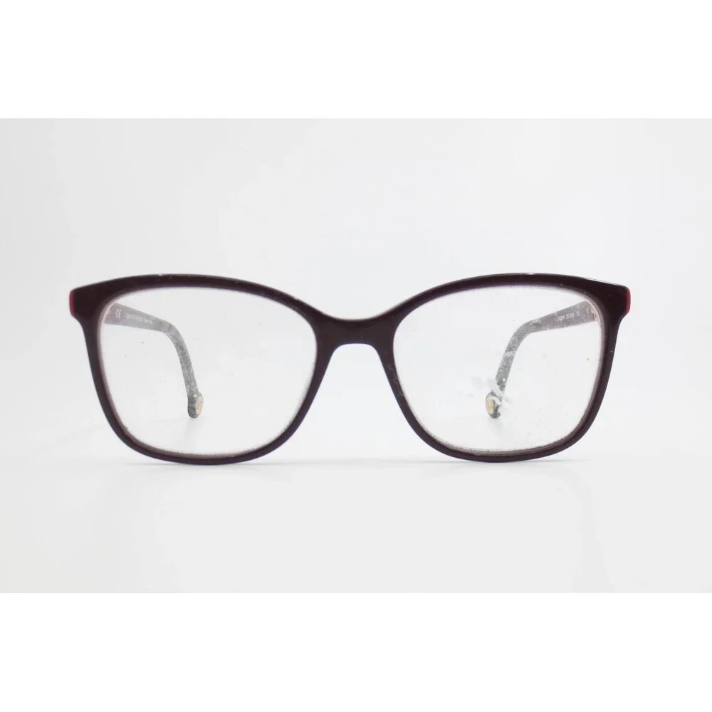 Carolina Herrera VHE894K 09HB Burgundy Red Cat Eye Eyeglasses Women 52-16-135
